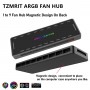 TZMRIT ARGB PWM Fan Hub, Addressable 5V 3Pin ARGB & 12V 4Pin PWM 2-in-1 RGB Case Fan Hub