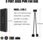 TZMRIT ARGB PWM Fan Hub, Addressable 5V 3Pin ARGB & 12V 4Pin PWM 2-in-1 RGB Case Fan Hub