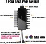 TZMRIT ARGB PWM Fan Hub, Addressable 5V 3Pin ARGB & 12V 4Pin PWM 2-in-1 RGB Case Fan Hub