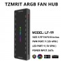 TZMRIT ARGB PWM Fan Hub, Addressable 5V 3Pin ARGB & 12V 4Pin PWM 2-in-1 RGB Case Fan Hub