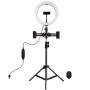 Puluz PKT3070B Tripod Mount with 26cm LED Ring Vlogging 1,1m