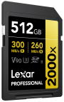 Lexar SDXC Pro 2000X UHS-II U3 R300/W260 (V90) 512GB (LSD2000512G-RNNNG)